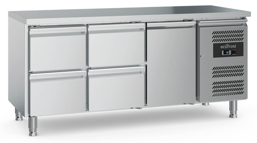 Koelwerkbank 1 drs 4 laden met verstelbare poten - 1795x700 mm - Combisteel 7950.5175