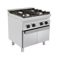Unninox Gas stove with doors – 28.5kW – 4 Burners - G70C20K - G70C20K