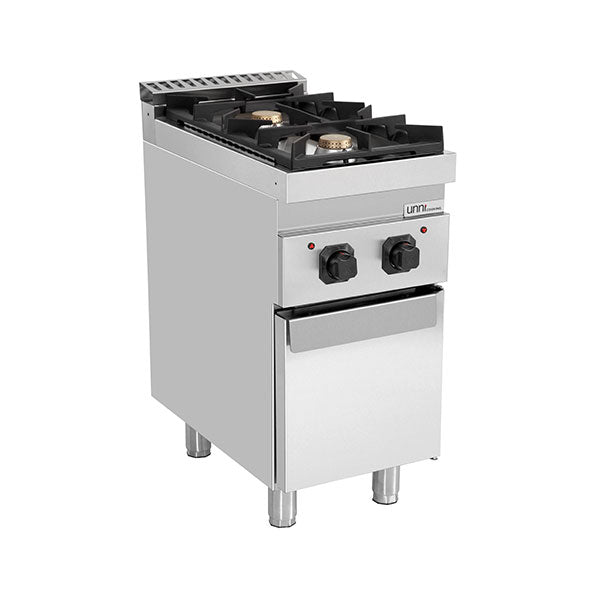 Unninox Gas stove with doors – 13kW – 2 Burners - G70C10K - G70C10K