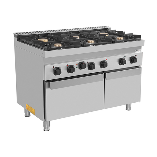 Gasfornuis met elektrische oven Unninox E70FGO30-K - 6 branders