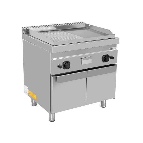 Gas griddle- 1/2 smooth + 1/2 grooved Unninox G70GP20+GS-K