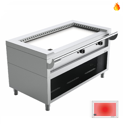 Gasteppanyakiplaat Unninox IG-2 - 18,4 kW