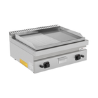 Unninox Griddle plate Gas– 1/2 Smooth - 1/2 Grooved – G70GP20B+GS - G70GP20B+GS