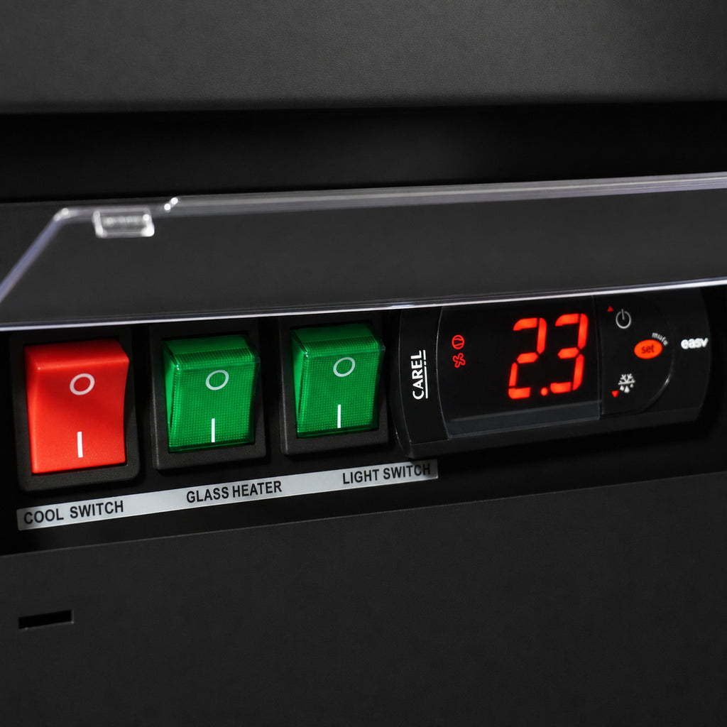 VRIESKAST 2 GLASDEUREN ZWART JDE-1000F BL **Let op, er is sprake van een hogere inschakelstroom waardoor een automaat met C karakteristiek noodzakelijk is.** - aanvullende productfoto 1