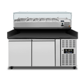 Unninox Pizza Counter 2 Doors – 151x80x100cm + BLACK - UNN2600TN-BL