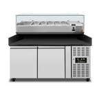Unninox Pizza Counter 2 Doors – 151x80x100cm + BLACK - UNN2600TN-BL