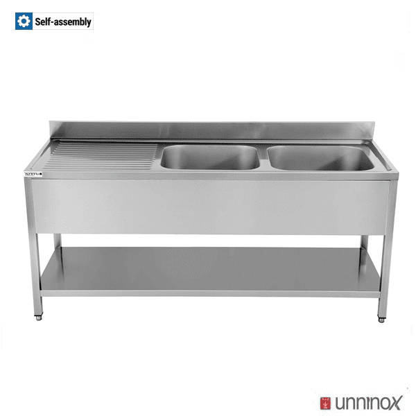 Unninox 1600x700xH850mm 2 Bowls Right - SPL16070R2