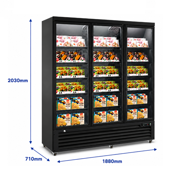 Freezer cabinet 3 glass doors Unninox UNN187BT - 1530Ltr