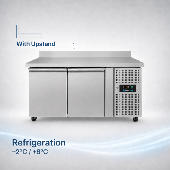Unninox Refrigerated Counter - 2 Doors - 1360x700x850mm - UNN2200TN