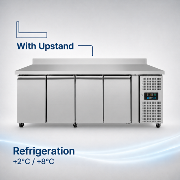 Unninox Refrigerated Counter – 4 Doors – 2230x700x850mm - UNN4200TN