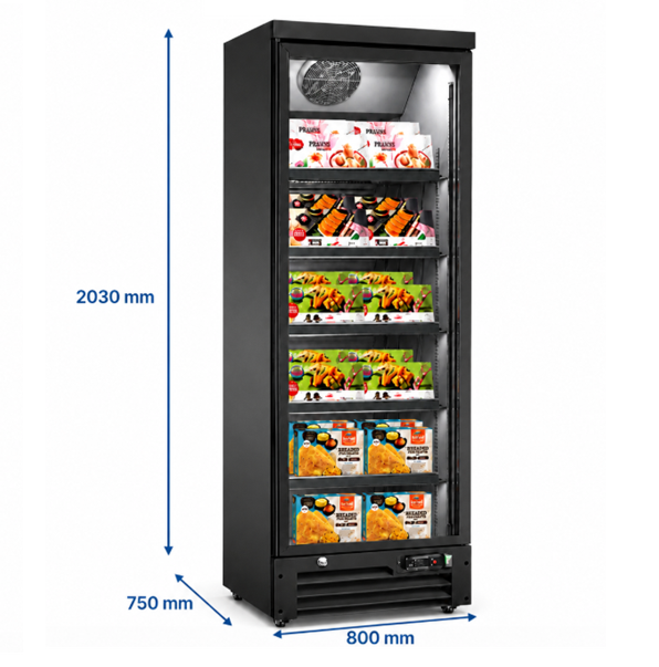 Unninox Freezer 1 Glass Door – 800x750x2030mm - 800Ltr - UNN75BT