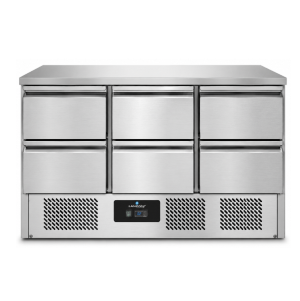 Unninox Refrigerated Counter 1365x700xH850mm - With 6 drawers - UNN903-6D