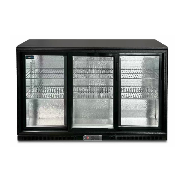 Unninox Barcooler Black Sliding Doors – 1350x525xH900mm - UNNB903DS