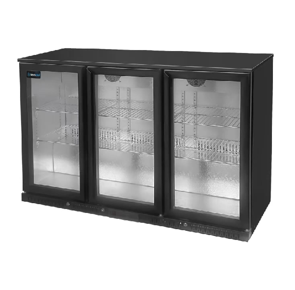 Unninox Barcooler Black 3 Doors - 1350x525xH900mm - UNNB903D