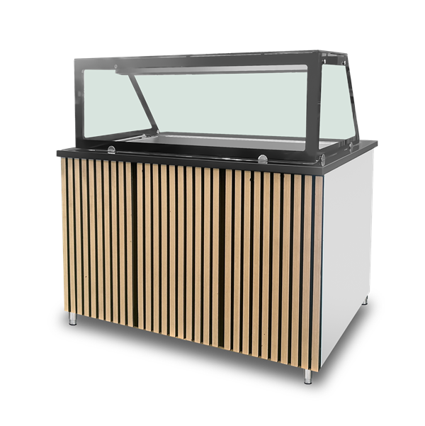 Unninox Bain-Marie Counter – 3x GN 1/1 – 123 × 82 × 85.5 cm - TUNBM128