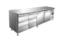 SARO Gekoelde werkbank met 2 deuren en 2x set van 3 lades, model KYLJA 4150 TN