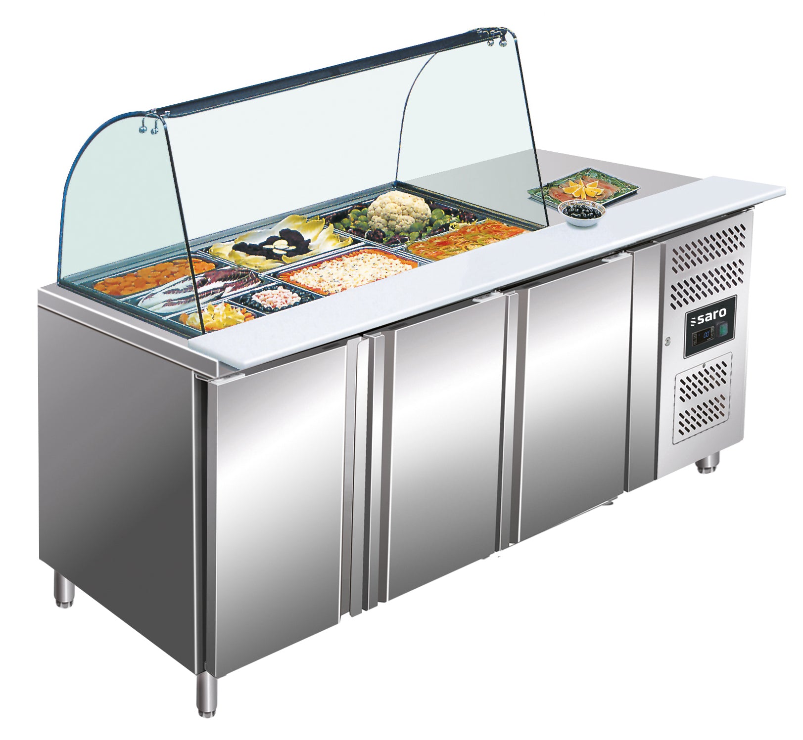 SARO Koelwerkbank met glazen top model GN 3100 TNS
