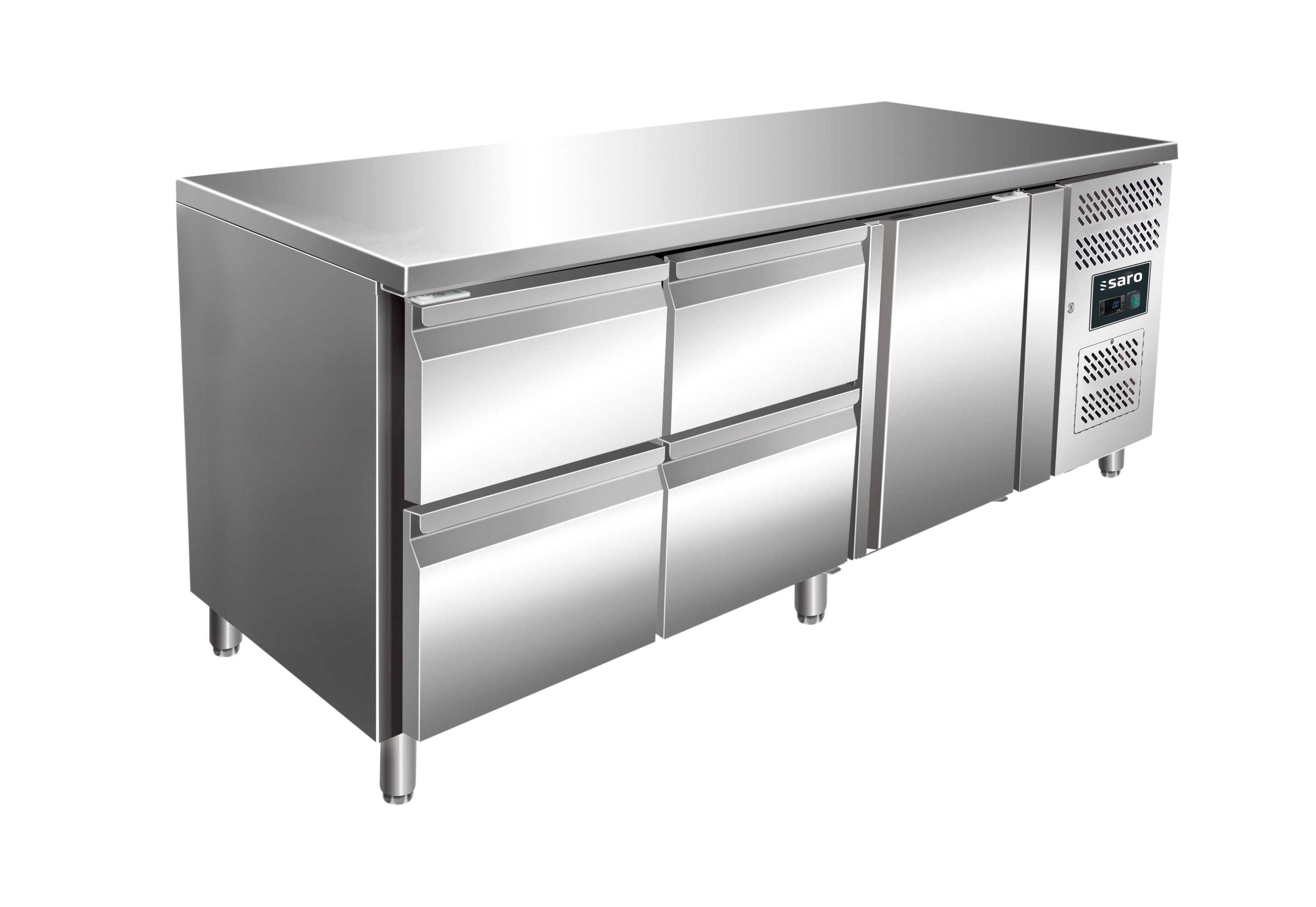 SARO Gekoelde werkbank met 1 deur en 2x sets van 2 lades, model KYLJA 3140 TN