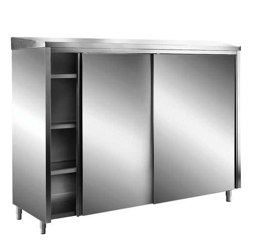 SARO RVS opbergkasten met schuifdeuren AISI 430, schuin dak, 1000x600