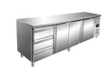 SARO Gekoelde werkbank met 3 deuren en 1x set van 3 lades, model KYLJA 4130 TN
