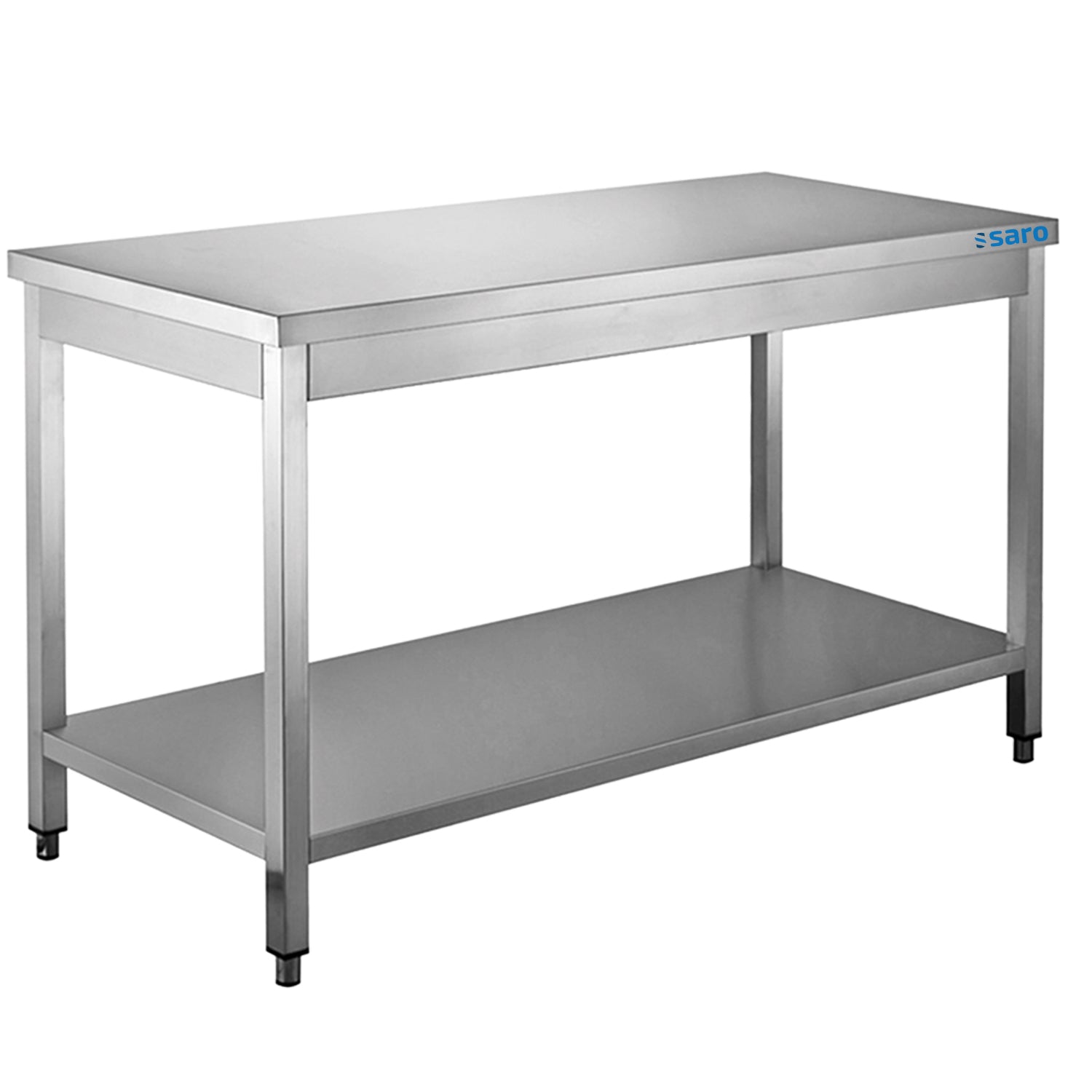 SARO Roestvrij stalen tafel, met onderblad - 700 mm diepte, 600 mm