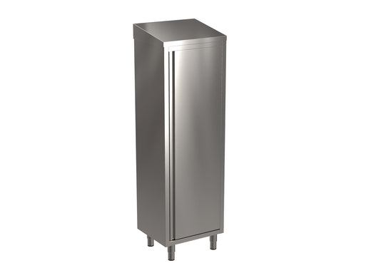 SARO Hoge kast roestvrij staal met 3 schappen, schuin dak, 600 mm