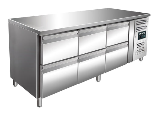 SARO Gekoelde werkbank met 3x sets van 2 lades, model KYLJA 3160 TN