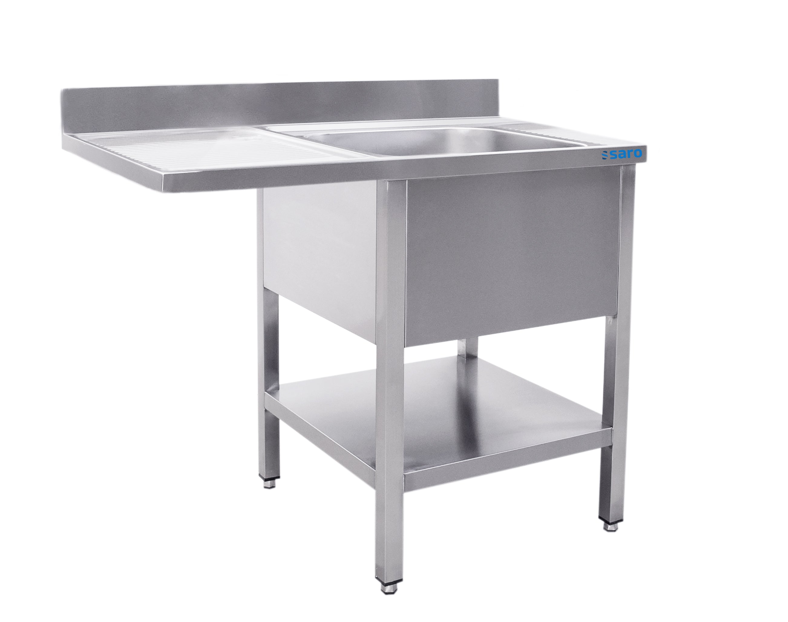 SARO Spoeltafel met 1 wasbak, rechts - 700 mm diepte, 1200 mm