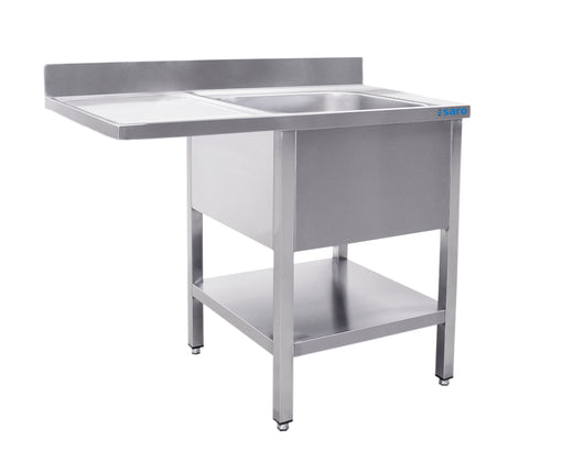 SARO Spoeltafel met 1 wasbak, rechts - 700 mm diepte, 1200 mm