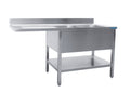 SARO Spoeltafel met 2 wasbakken, rechts - 700 mm diepte, 1600 mm