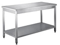 SARO Roestvrijstalen tafel, gedemonteerd, met legbord - 600 mm diepte, 1000 mm
