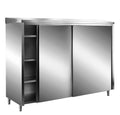 SARO RVS opbergkasten met schuifdeuren AISI 430, schuin dak, 1200x600