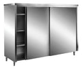 SARO RVS opbergkasten met schuifdeuren AISI 430, plat dak, 1800x700