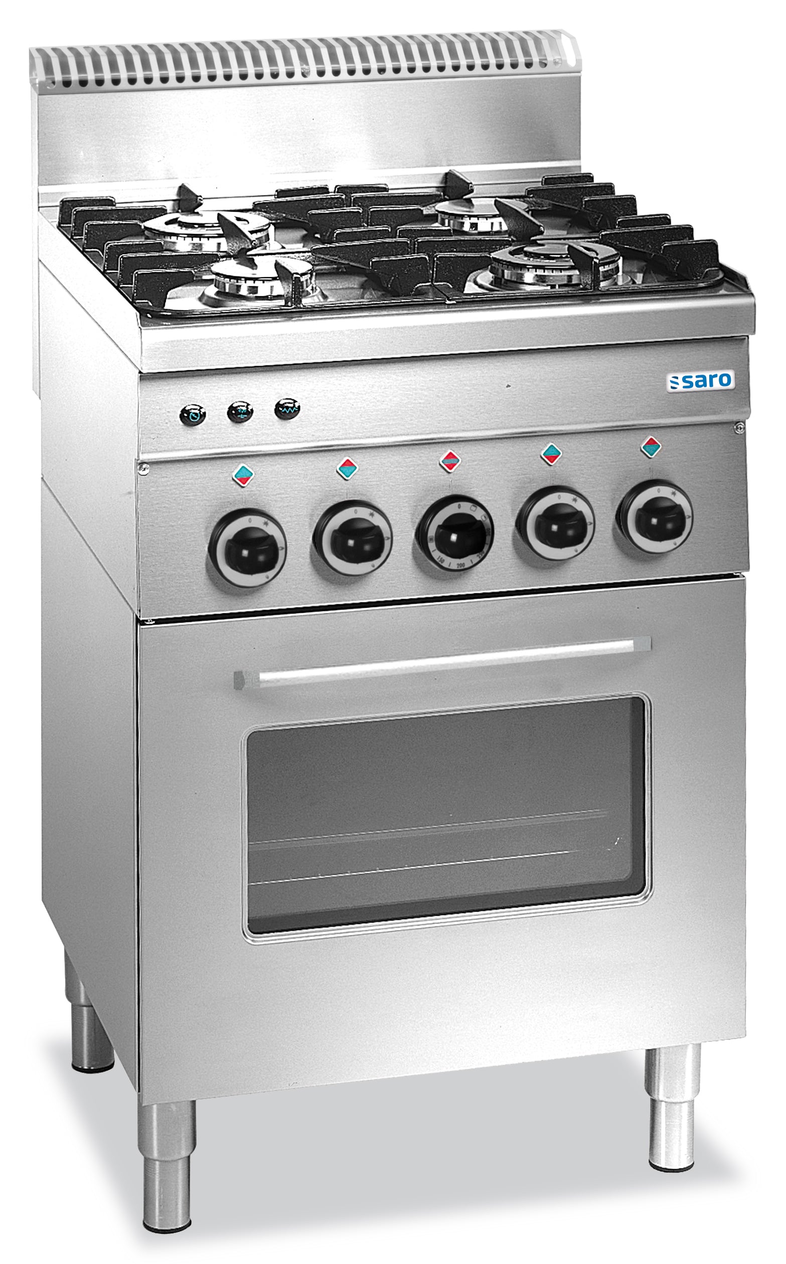 SARO gaskookplaat met elektrische oven, 4 branders, 600 Line model G4SFE6