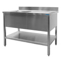 SARO spoeltafel met 1 wasbak, links - 600 mm diepte, 1400 mm