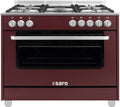 SARO Multifunctioneel gasfornuis met electrische oven model TS95C61LVI bordeaux