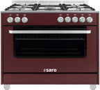 SARO Multifunctioneel gasfornuis met electrische oven model TS95C61LVI bordeaux