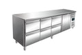 SARO Gekoelde werkbank met 1 deur en 3x set van 2 lades, model KYLJA 4160 TN