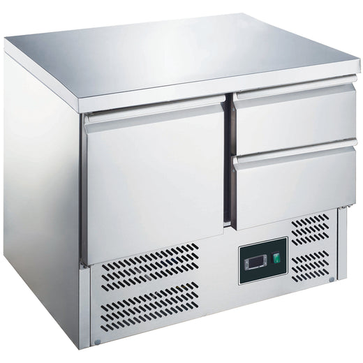 SARO Gekoelde werkbank met deur en lades, model ES 901 S/S TOP 1/2