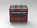 SARO Multifunctioneel gasfornuis met electrische oven model TS95C61LVI bordeaux - afbeelding 2
