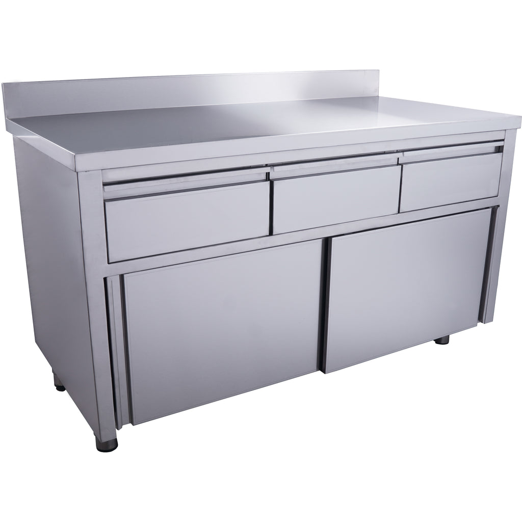 SARO Schuifdeurkast - 3 lades.1400X700mm met Opstaande rand
