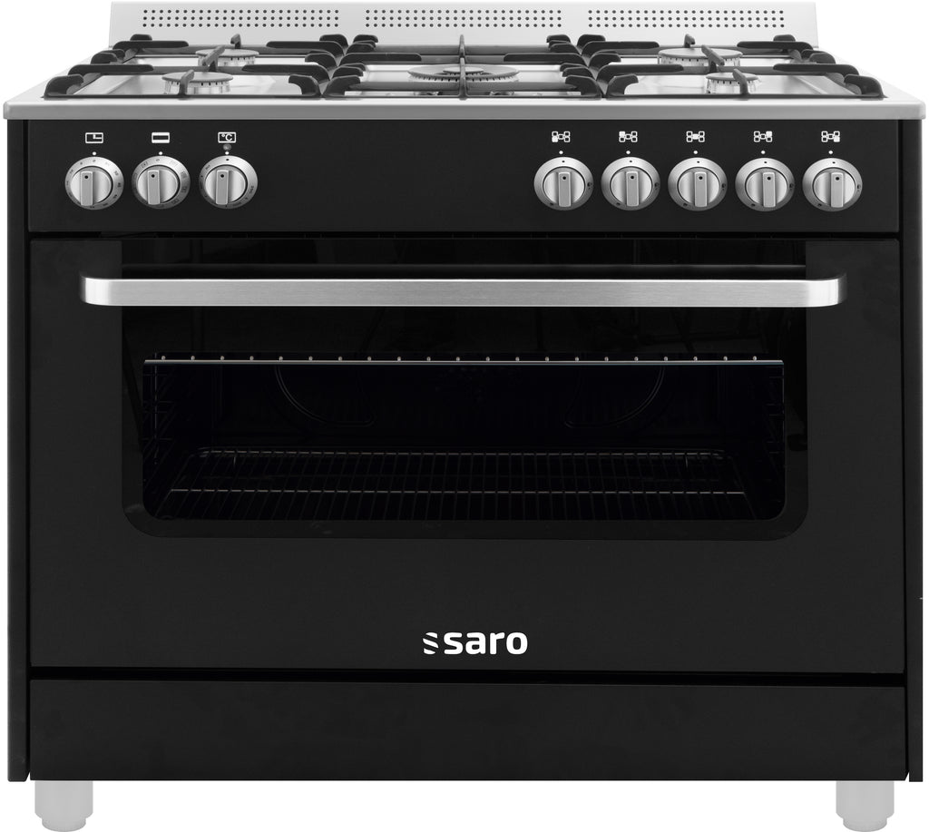 SARO Multifunctioneel gasfornuis met electrische oven model TS95C61LNE zwart