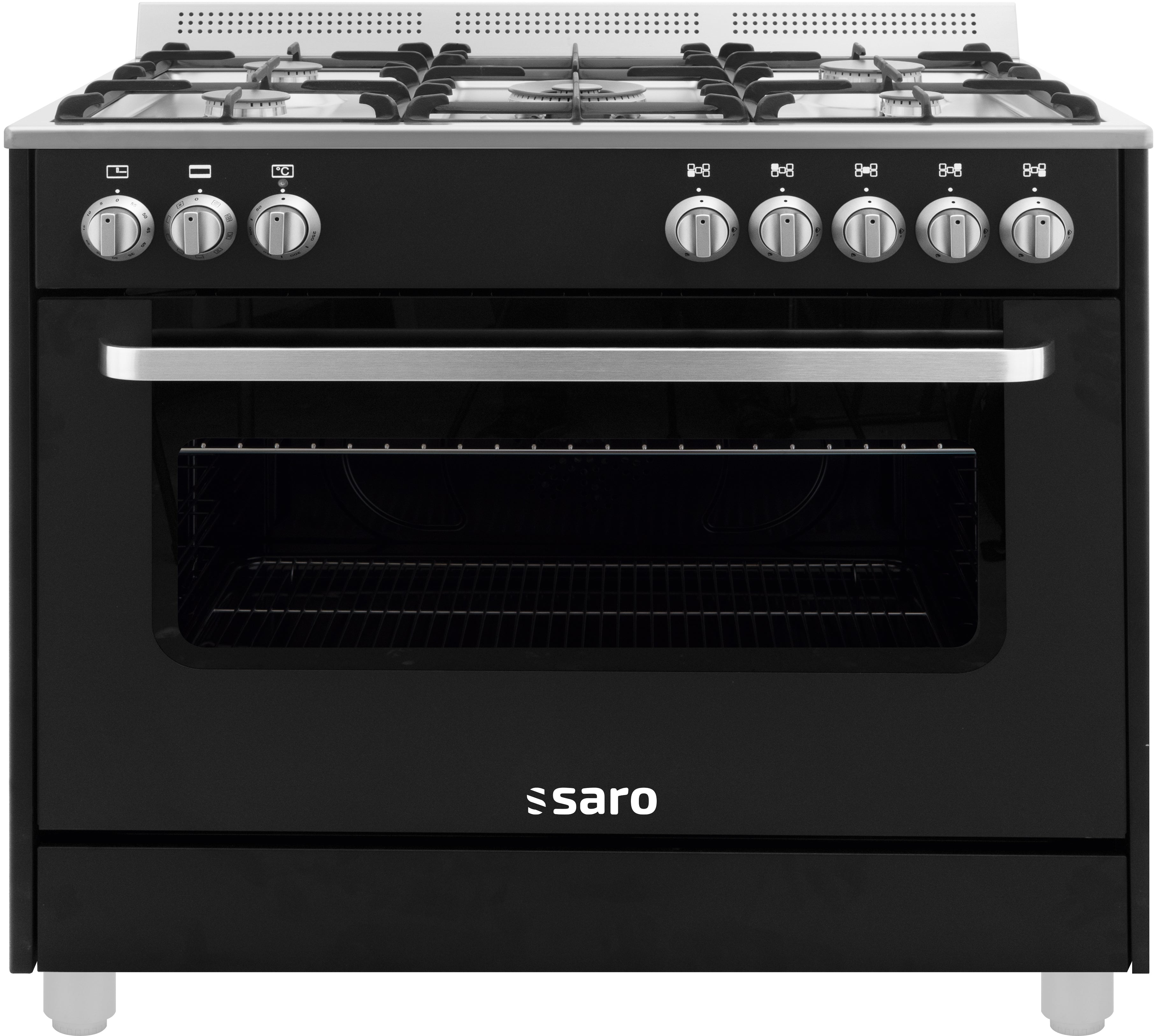 SARO Multifunctioneel gasfornuis met electrische oven model TS95C61LNE zwart
