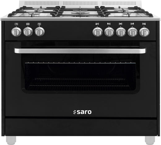 SARO Multifunctioneel gasfornuis met electrische oven model TS95C61LNE zwart