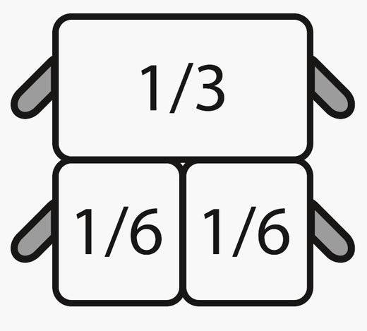 E7/CPCEXF Pasta Mandenset: 2 x 1/6 GN + 1 x 1/3 GN Saro