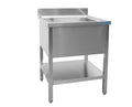 SARO Spoeltafel met 1 wasbak, gecentreerd - 700 mm diepte, 700 mm