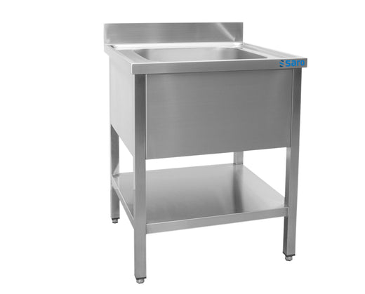 SARO Spoeltafel met 1 wasbak, gecentreerd - 700 mm diepte, 700 mm