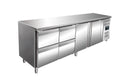 SARO Gekoelde werkbank met 2 deuren en 2x set van 2 lades, model KYLJA 4140 TN