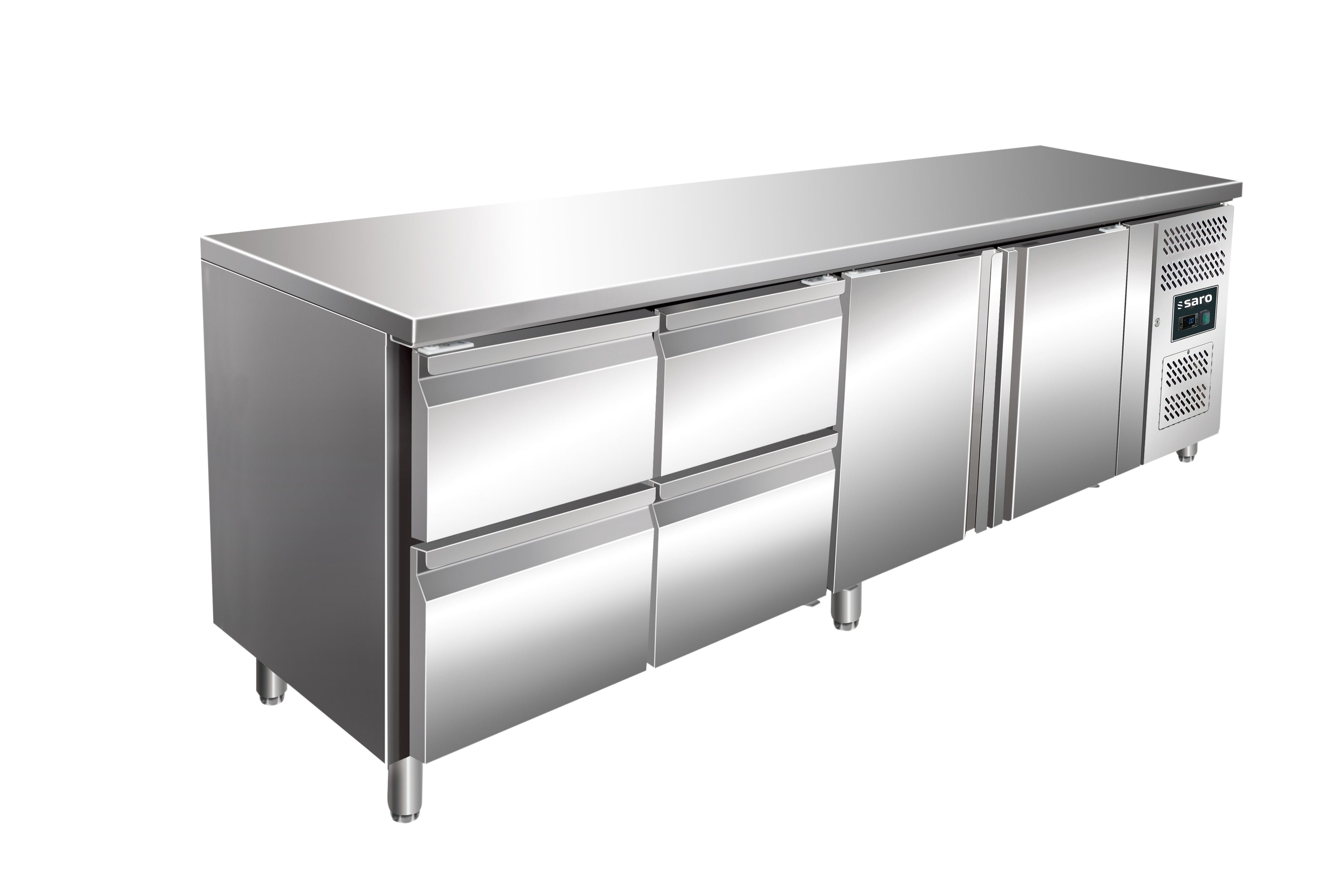 SARO Gekoelde werkbank met 2 deuren en 2x set van 2 lades, model KYLJA 4140 TN