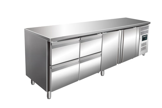 SARO Gekoelde werkbank met 2 deuren en 2x set van 2 lades, model KYLJA 4140 TN